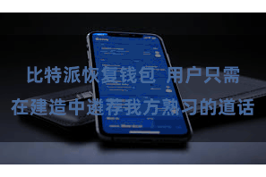 比特派恢复钱包 用户只需在建造中遴荐我方熟习的道话