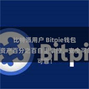 比特派用户 Bitpie钱包：资产百分之百自主掌控，安全可靠！