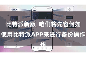 比特派新版  咱们将先容何如使用比特派APP来进行备份操作
